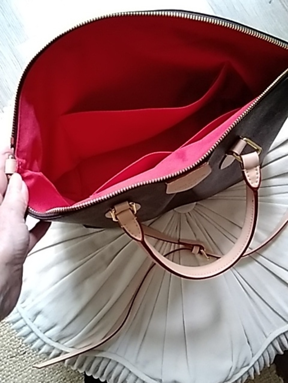 Brown Monogram Leather Satchel / Crossbody - Picture 4 of 4